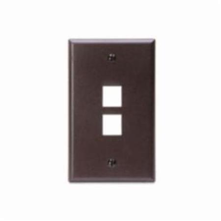 LEVITON 2-Port Wallplate Unloaded, 1-Gang Use W/Snap-In Modules, Quickport BN 41080-2BP